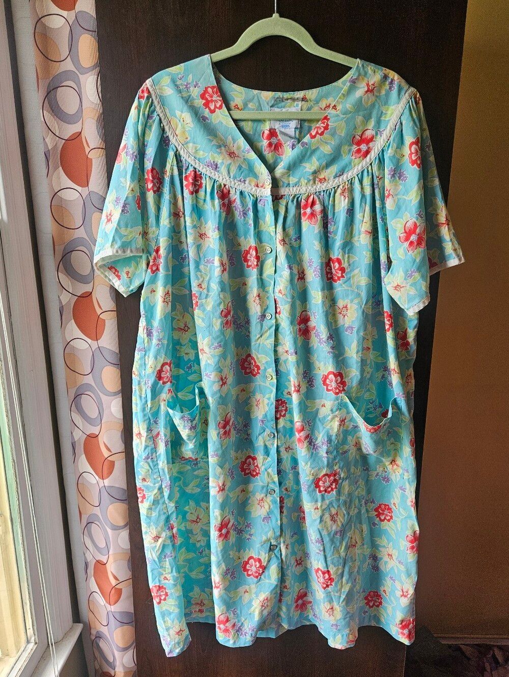 Vintage Ashley Taylor Floral Blue Nightgown Size 2X